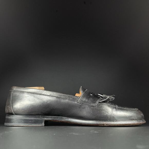 Mezlan Santander Men’s 9.5 M Black Leather Tassel Loafer Slip On Dress Shoes GUC main image 4